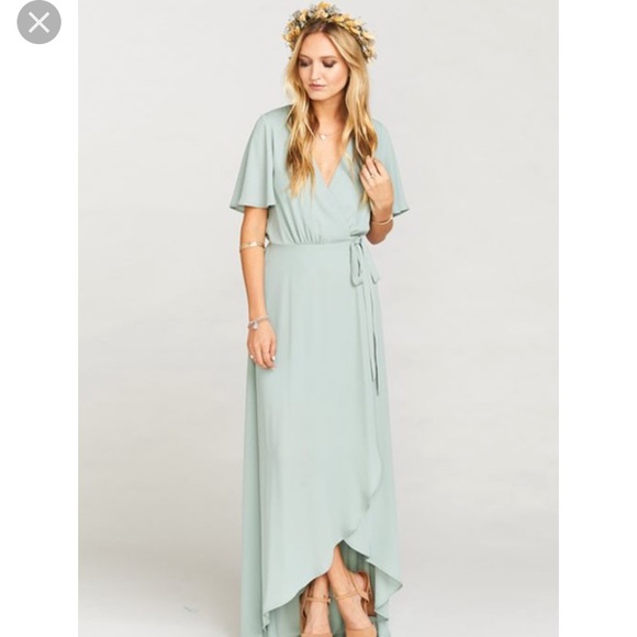 Show Me Your MuMu Dresses & Skirts - Show Me Your Mumu Sophia Wrap dress in Silver Sage